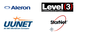 Qwest, Aleron, Level3, UUNET, Starnet, Best ISP Backbones.